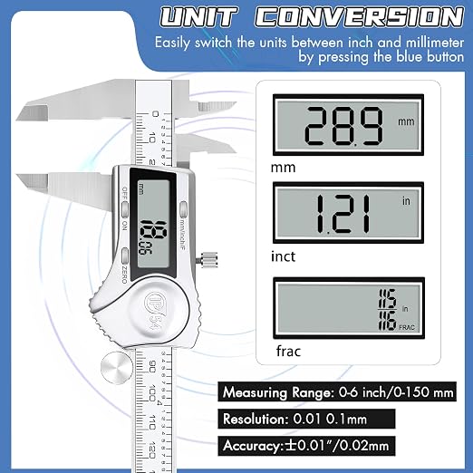 Electronic Digital Calipers, inch and Millimeter Conversion, LCD Screen - Image 2