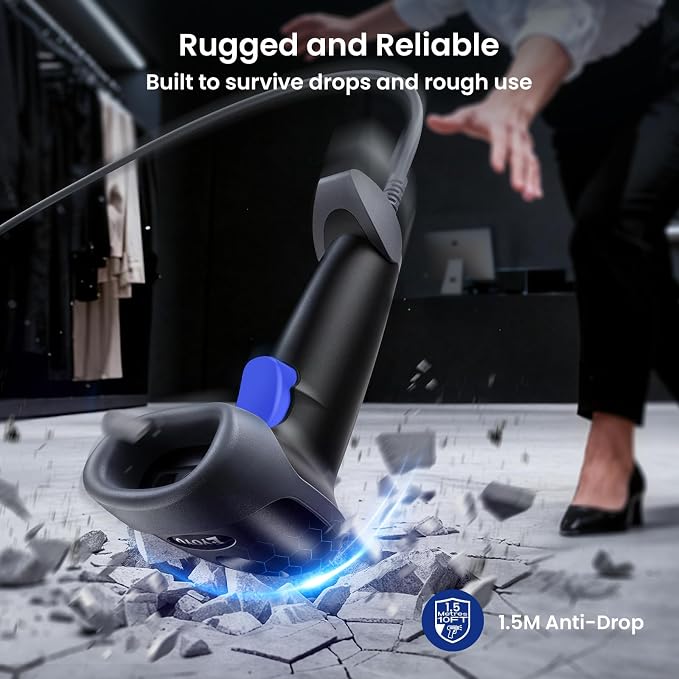 Eyoyo USB 2D Handheld Barcode Scanner, PDF417 Data Matrix Bar Code Reader - Image 2