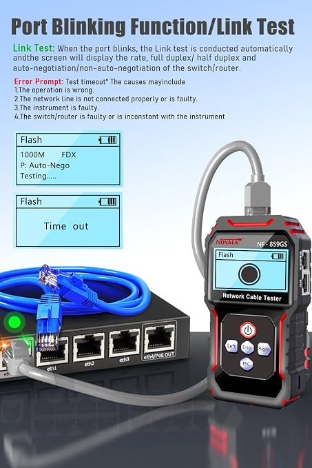NF-8209S Network Cable Tester, RJ45 Ethernet Tester - Image 4