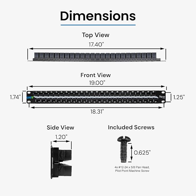 ICC CAT5e Feed-Through Patch Panel, 48 Port, 1U Rackmount, RJ45 Ethernet Patch - Image 8
