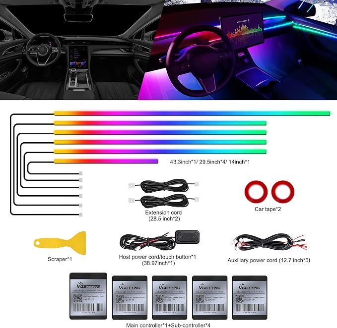 Dreamcolor Acrylic Interior Car LED Strip Light - Image 3