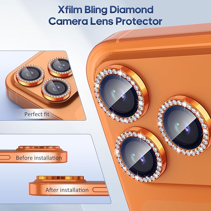 for iPhone 17 Pro / 17 Pro Max Camera Lens Protector Bling, Individual Diamond - Image 5