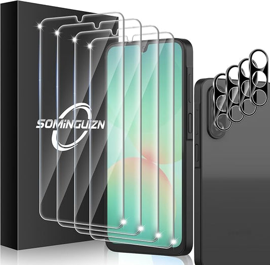 4+4 Pack for Samsung Galaxy A26 5G Screen Protector & Phone Camera Lens by SOMINGUIZN