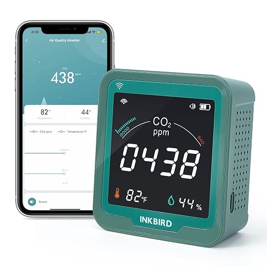 INKBIRD WiFi Air Quality Monitor Indoor Battery Powered | Smart NDIR Sensor and by Inkbird
