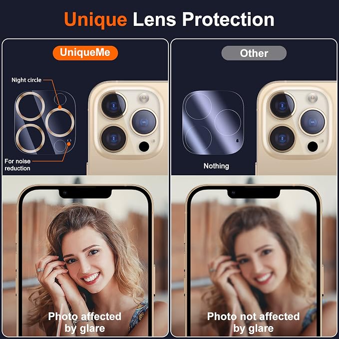UniqueMe Compatible with iPhone 12 Pro Max 6.7" Camera Lens Protector Tempered - Image 5