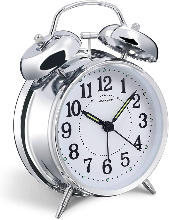 Peakeep 4 inches Twin Bell Loud Alarm Clock by PEAKEEP