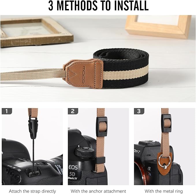 MoKo Camera Strap, Cotton Woven Camera Strap, Adjustable Universal Neck & - Image 3