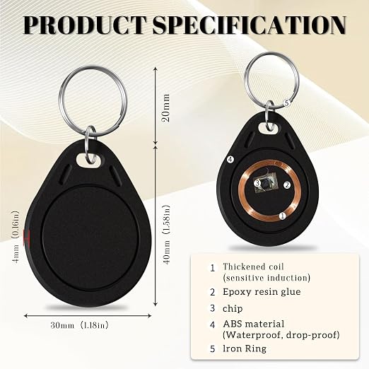 20pcs T5577 RFID Keyfobs 125kHz Writable T5577 Key Tags Proximity ID Card Token - Image 3