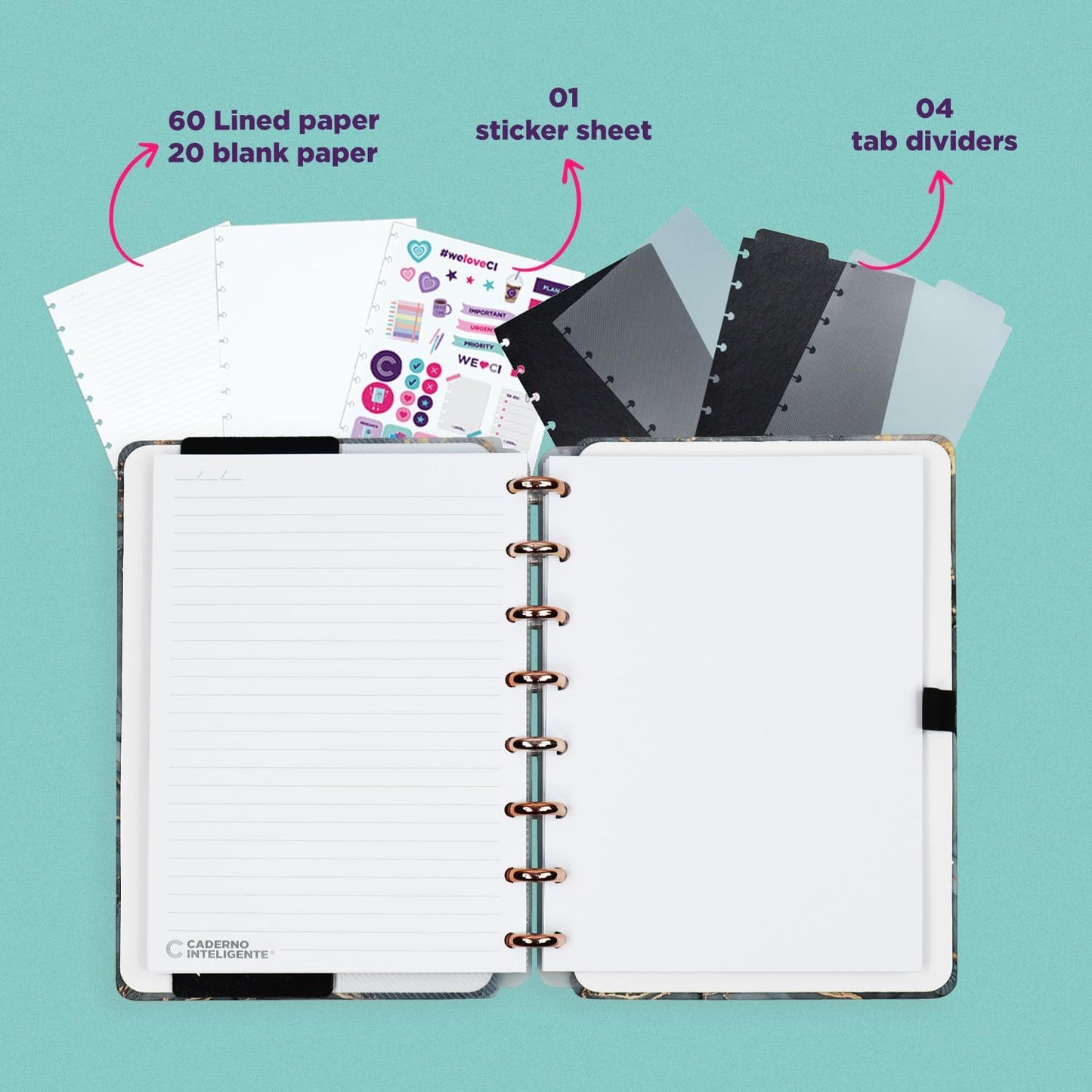 Discbound Premium - Plan, Organize, Customize, and Create with Ease. For Work Meetings, School, Journal, or Daily Use (ICE GREY, SMALL 5.51 x 7.87 in, 80 Pages)