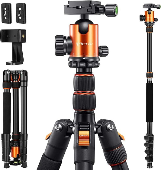 82" Tall Camera Tripod Heavy Duty, Victiv Aluminum DSLR Tripod Monopod by Victiv