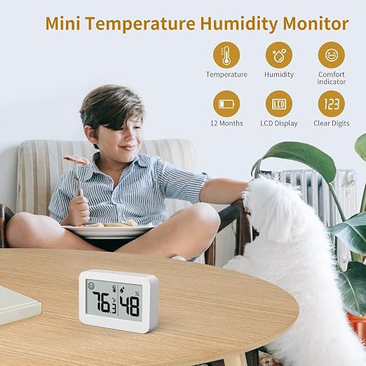 DOOMAY Mini Hygrometer Indoor Thermometer, Digital Humidity Gauge - Image 2
