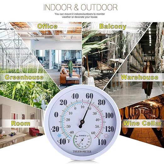 Indoor Outdoor Thermometer Hygrometer, Lirches Outdoor Thermometer Large Numbers - Image 7