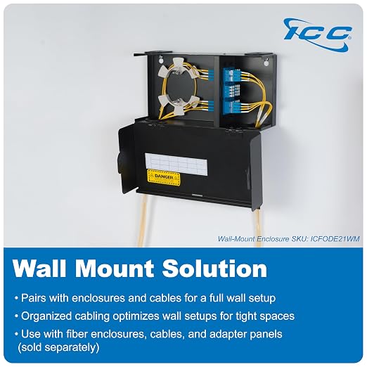 ICC SC-SC Fiber Optic Adapter Panel, LGX Compatible, 12 Fibers, Aqua 94V-0 - Image 9