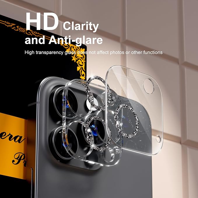 for 6 Pack iPhone 16 Pro/iPhone 16 Pro Max Camera Lens Protector 9H Tempered - Image 7