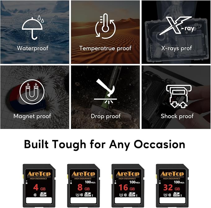 AreTop SD Card 4GB, 5 Pack Class 10 SDHC Memory Card, 5 Pack 4GB Full HD Video - Image 6