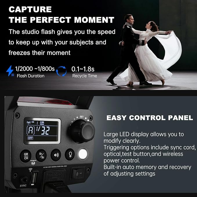 2pcs Godox MS300 Studio Flash Kit - Image 5