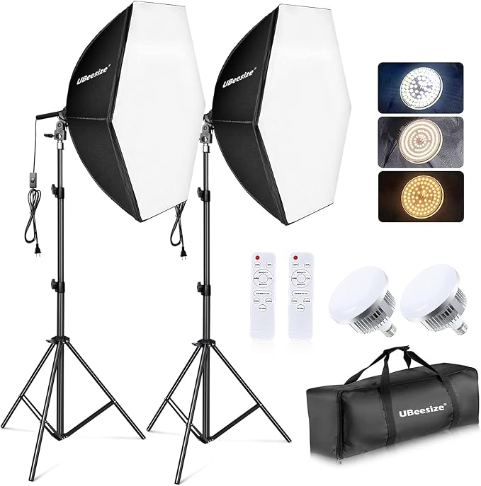 UBeesize Softbox Photography Lighting Kit, Continuous Lighting Kit by UBeesize