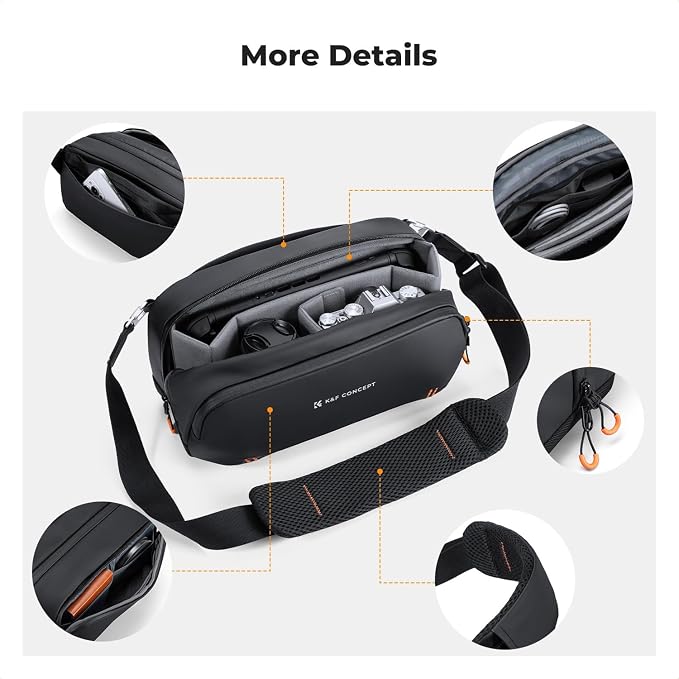 K&F CONCEPT Storage Sling Bag, Vlog Photography Camera Bag, Portable Carrying - Image 5