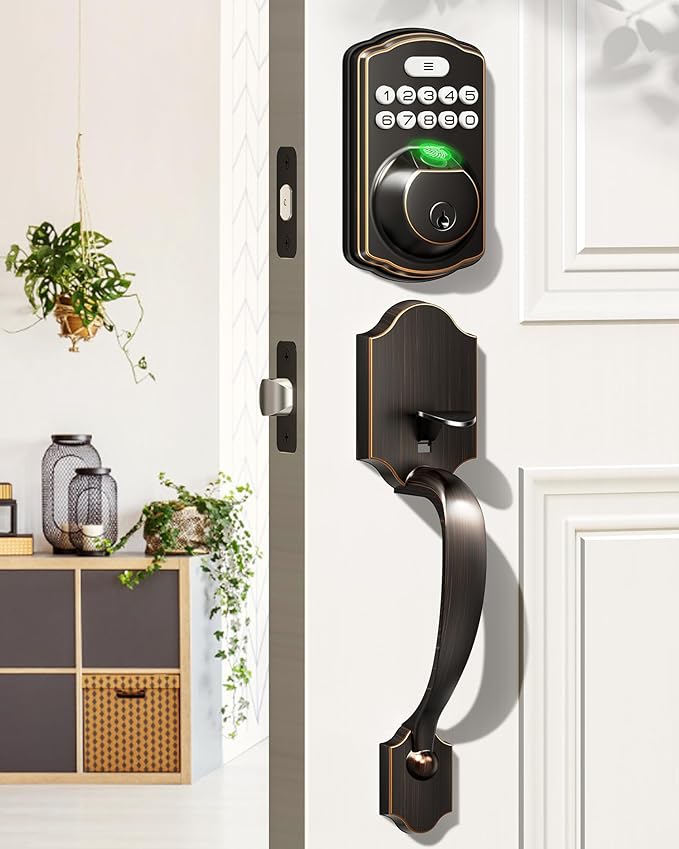 Veise Fingerprint Door Lock Set, Keyless Entry Door Lock, Front Handle Set by Veise