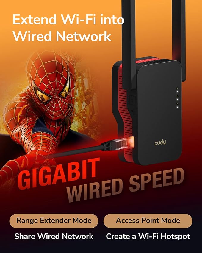 Cudy AX3000 Dual Band Wi-Fi 6 Extender, WiFi 6 Repeater Coverage up to 3000 - Image 3