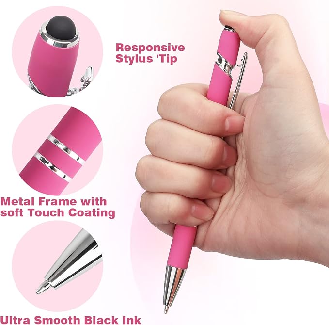 8 Pack Ballpoint Pen 2-in-1 Stylus Retractable Ballpoint Pen - Image 2