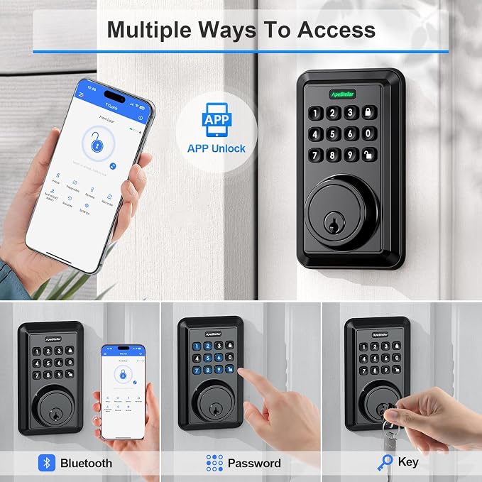 Smart Wi-Fi Deadbolt Door Lock, Keyless Entry Lock - Image 2
