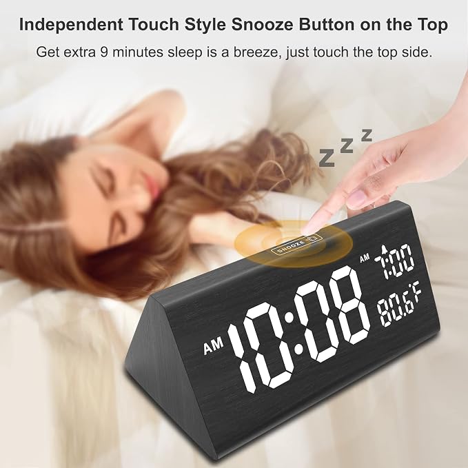 DreamSky Wooden Digital Alarm Clock - Image 4