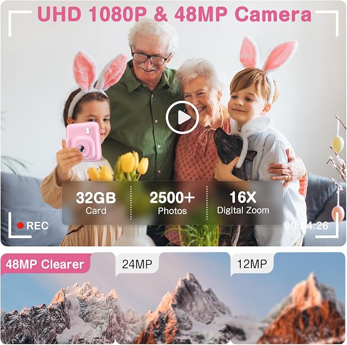 Kids Camera Instant Print, Dual-Lens 48MP Digital Camera - Image 5