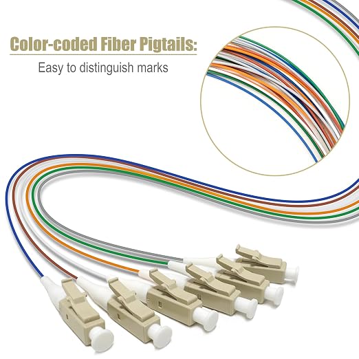 6 Strand Multimode OM3 50/125 LC-UPC Fiber Pigtail, 1.5 Meters LC-OM3 Fiber - Image 4