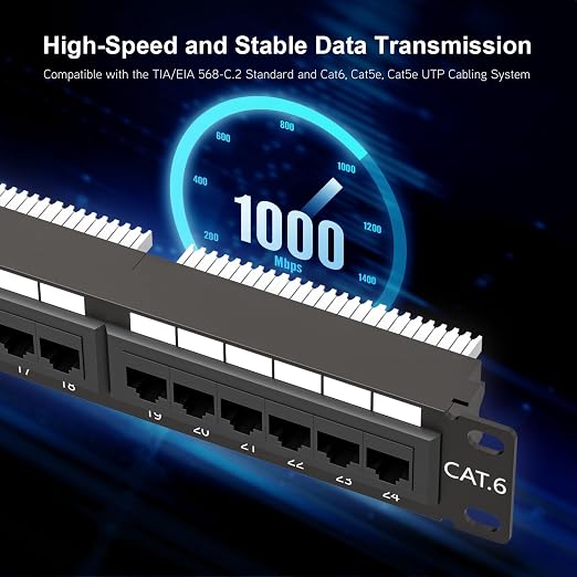 iwillink 24 Port Patch Panel, 10Gbps Cat6 Patch Panel, RJ45 Keystone Network - Image 4
