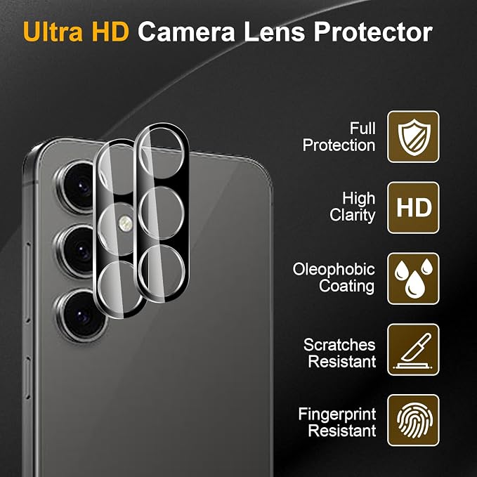 3 Pack Camera Lens Protector for Samsung Galaxy S24 Fe, Tempered Glass - Image 5