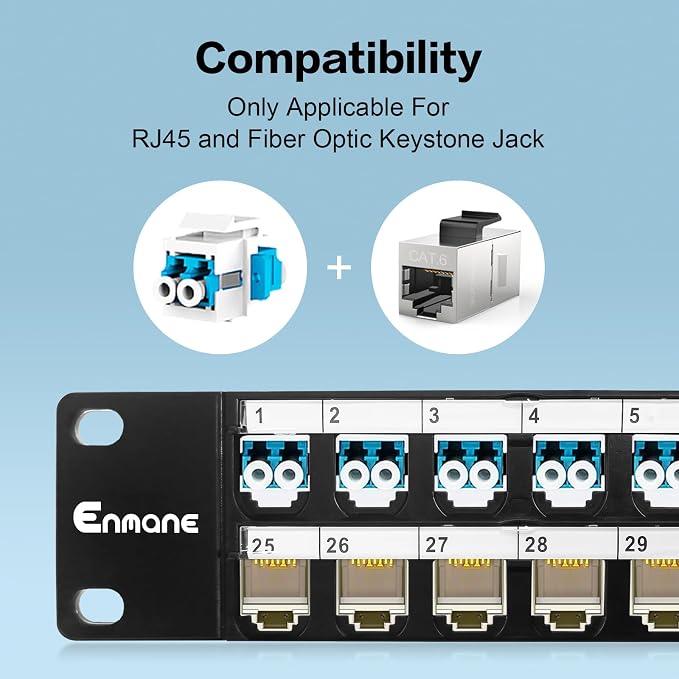 48Port Blank Keystone Patch Panel Rackmount&Wall Mount 1U 19-inch Network RJ45 - Image 5