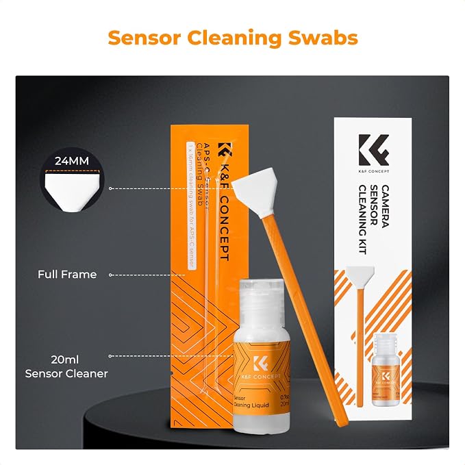 K&F CONCEPT Camera Cleaning Kit16mm APS-C Frame Sensor Cleaning Swab*6 + 20ml - Image 2
