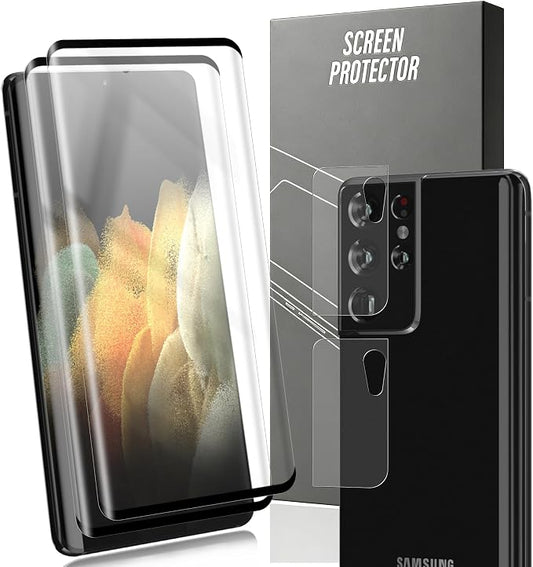 2+2 Pack Tempered Glass for Samsung Galaxy S21 Ultra Outer Screen Protector by Unknown
