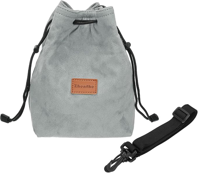 PATIKIL Camera Lens Pouch, M Size Drawstring Lens Case Flannel Camera Lens by PATIKIL