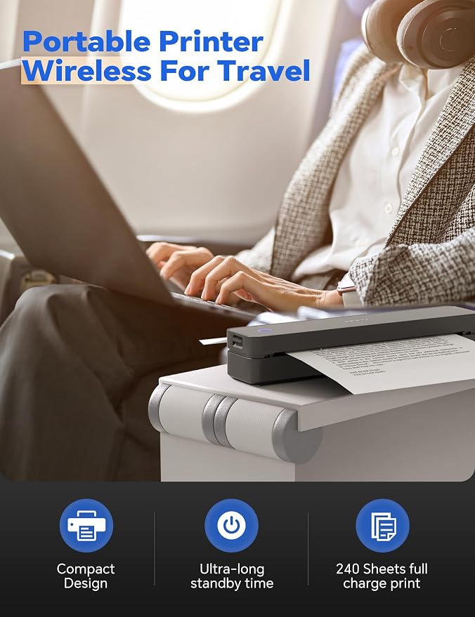 iDPRT MT610Pro Portable Thermal Printer, 300DPI HD Mobile-Travel-Printers - Image 3