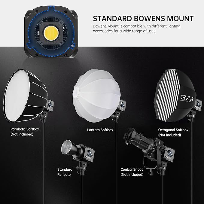 GVM 80W LED Video Light with Lantern Softbox and Tripod Stand Kit, Bi-Color - Image 6