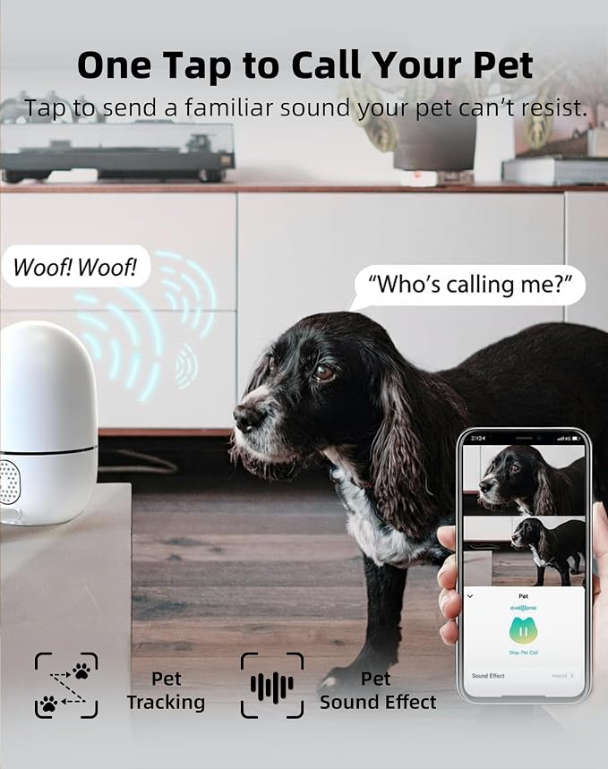 VIRTAVO XD1 Indoor Pet & Baby Camera, No Subscription Required, Dual-Lens 360° - Image 7
