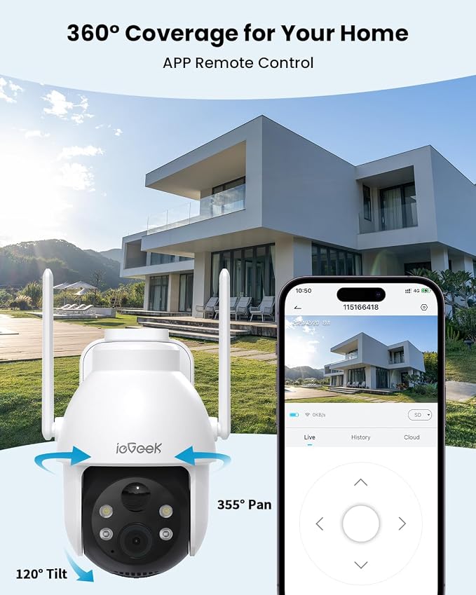 ieGeek Solar Security Cameras Wireless Outdoor, 2K WiFi Camera - Image 3