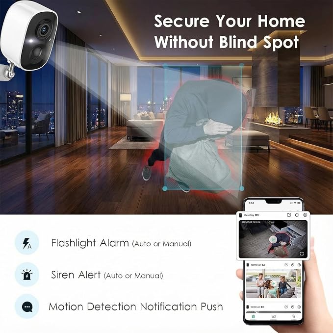 GMK Security Cameras Wireless Outdoor, 2K Battery Powered Cameras - Image 3
