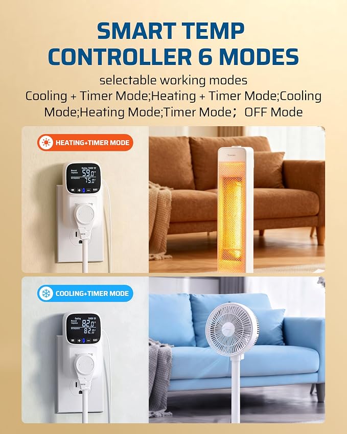 DEWENWILS Smart WiFi Temperature Controller, 15A 1800W Thermostat Controlled - Image 3