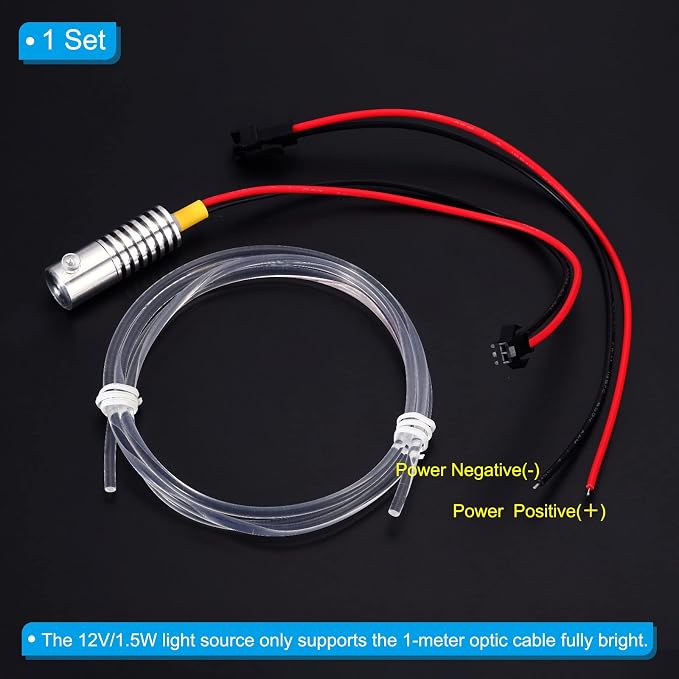 PATIKIL 3mm 1m PMMA Side Glow Fiber Optic Cable Kit, - Image 4