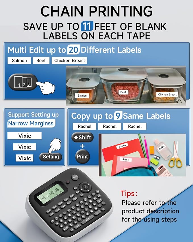 Vixic Label Makers, Label Maker Waterproof-Labels, D210S Label Maker Machine - Image 4