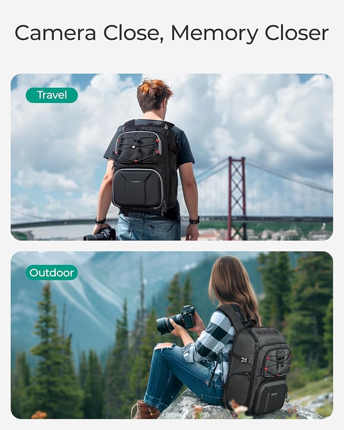 BAGSMART Camera Bag for Photographers, Professional Camera Bag Fits up to 15.6" - Image 6