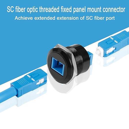QIANRENON SC Fiber Optic Female to Female Threaded Fixed Mount Adapter - Image 3