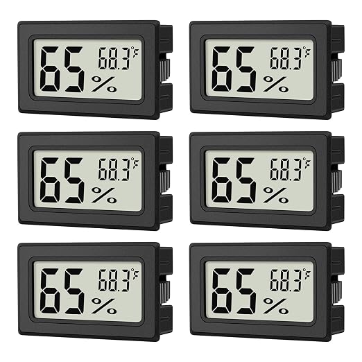 6-Pack Mini Hygrometer Indoor Humidity Meter, Mini Digital Thermometer Humidity by ANFBYOH