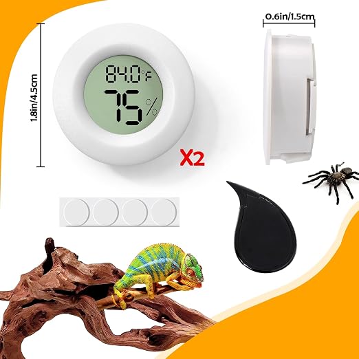 2 PCS White Reptile Thermometer and Humidity Gauge - Image 6