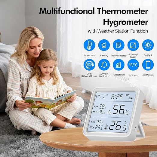 eMylo WiFi Thermometer Hygrometer 2 Pack, Smart Digital Indoor Temperature - Image 2