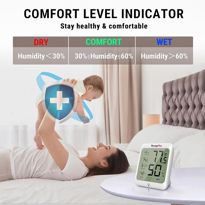TempPro TP53 2 Pack Digital Hygrometer Indoor Thermometer - Image 3