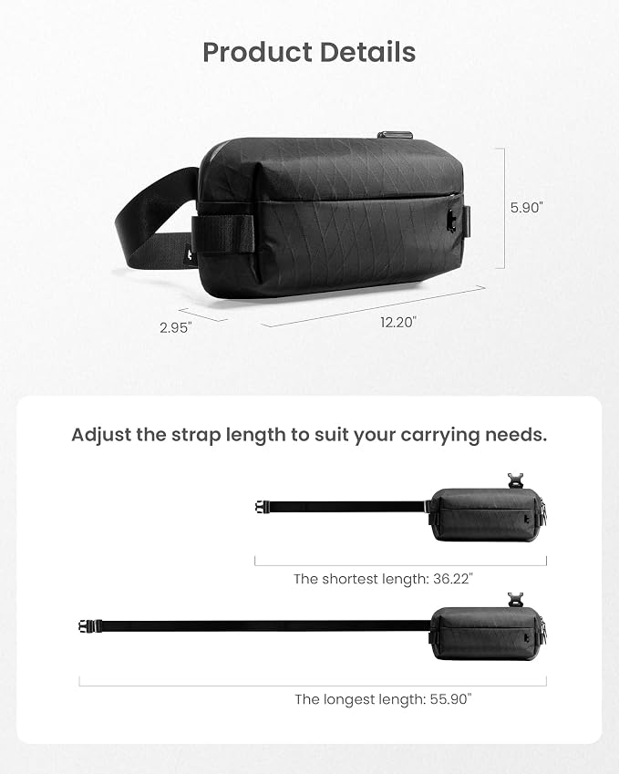 tomtoc Compact EDC Sling Bag 3L-10L, Minimalist Crossbody Bag Chest Shoulder - Image 9